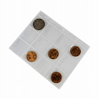 Лист для 12 монет с кармашками, V 0.5, размер ячейки 44мм,195*160мм