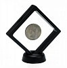 Футляр-рамка для монет с подставкой, (черная), 70*70мм